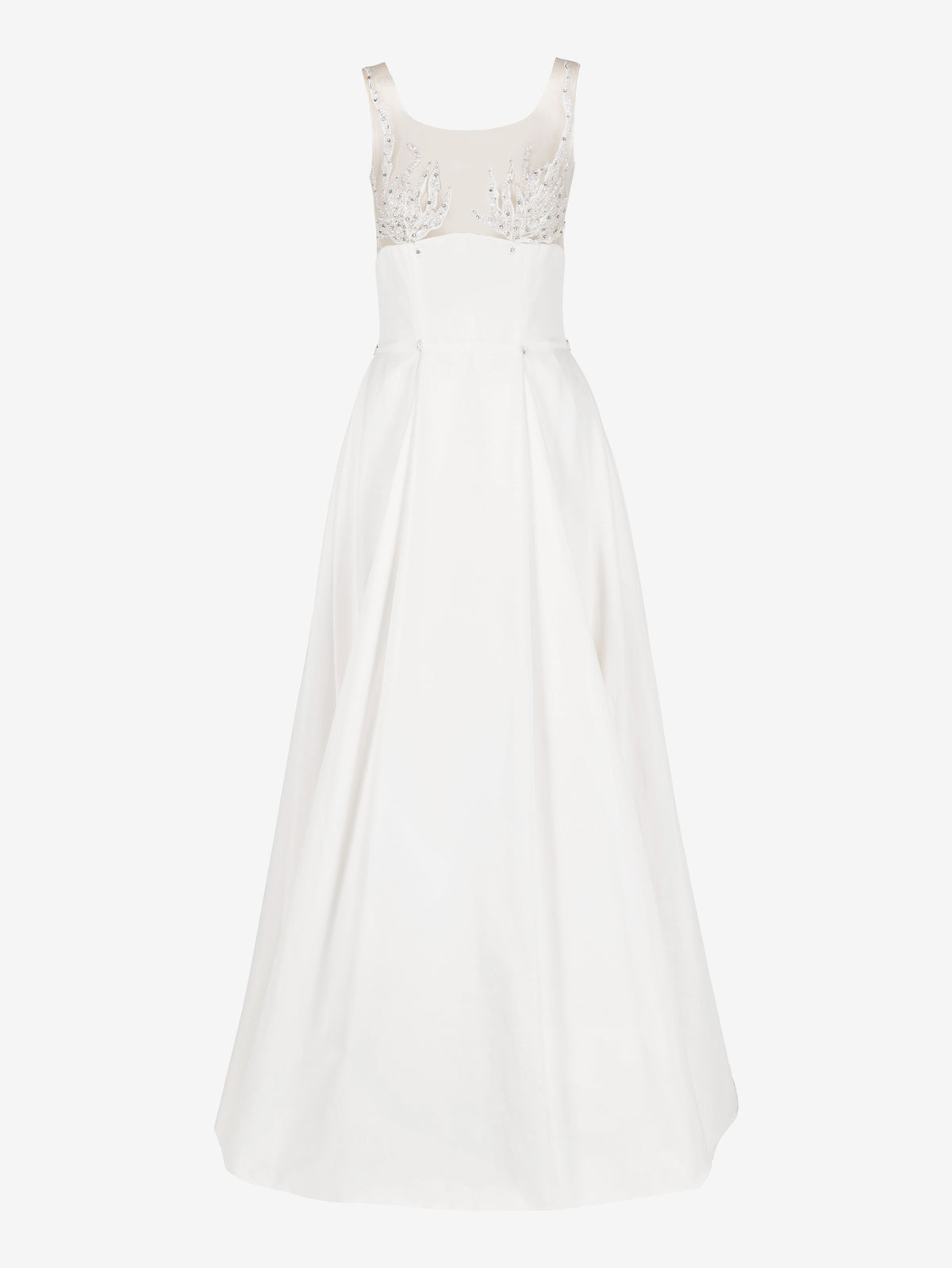 Vintage Wedding Dress with Embellished Tulle Bodice and Long Train W1926.5  Vintage 