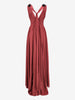 Vintage Burgundy Beaded Evening Gown with Scarf-Like Shoulder Panels W1926.52  Vintage 