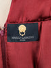 Vintage Burgundy Beaded Evening Gown with Scarf-Like Shoulder Panels W1926.52  Vintage 