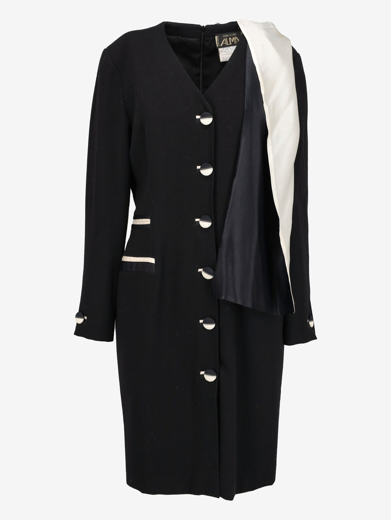 Vintage Mid-Length Dress with Styling Scarf W27526.194  Vintage 