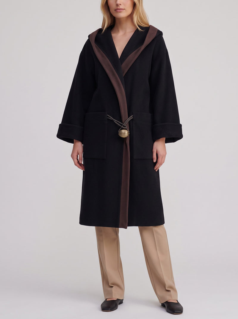 Vintage Wool Long Coat with Oversized Metal Detail W27526.206  Vintage 