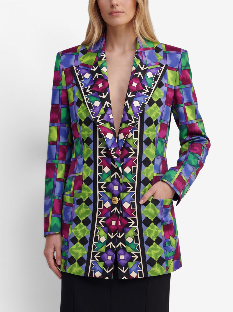 Vintage Multicolor Geometric Print Jacket W28926.2  Vintage 
