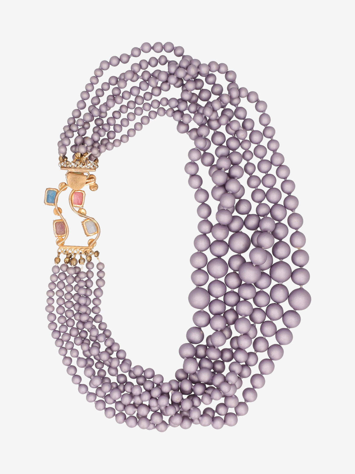 Vintage Multi-Strand Purple Beaded Necklace W290626.1  Vintage 