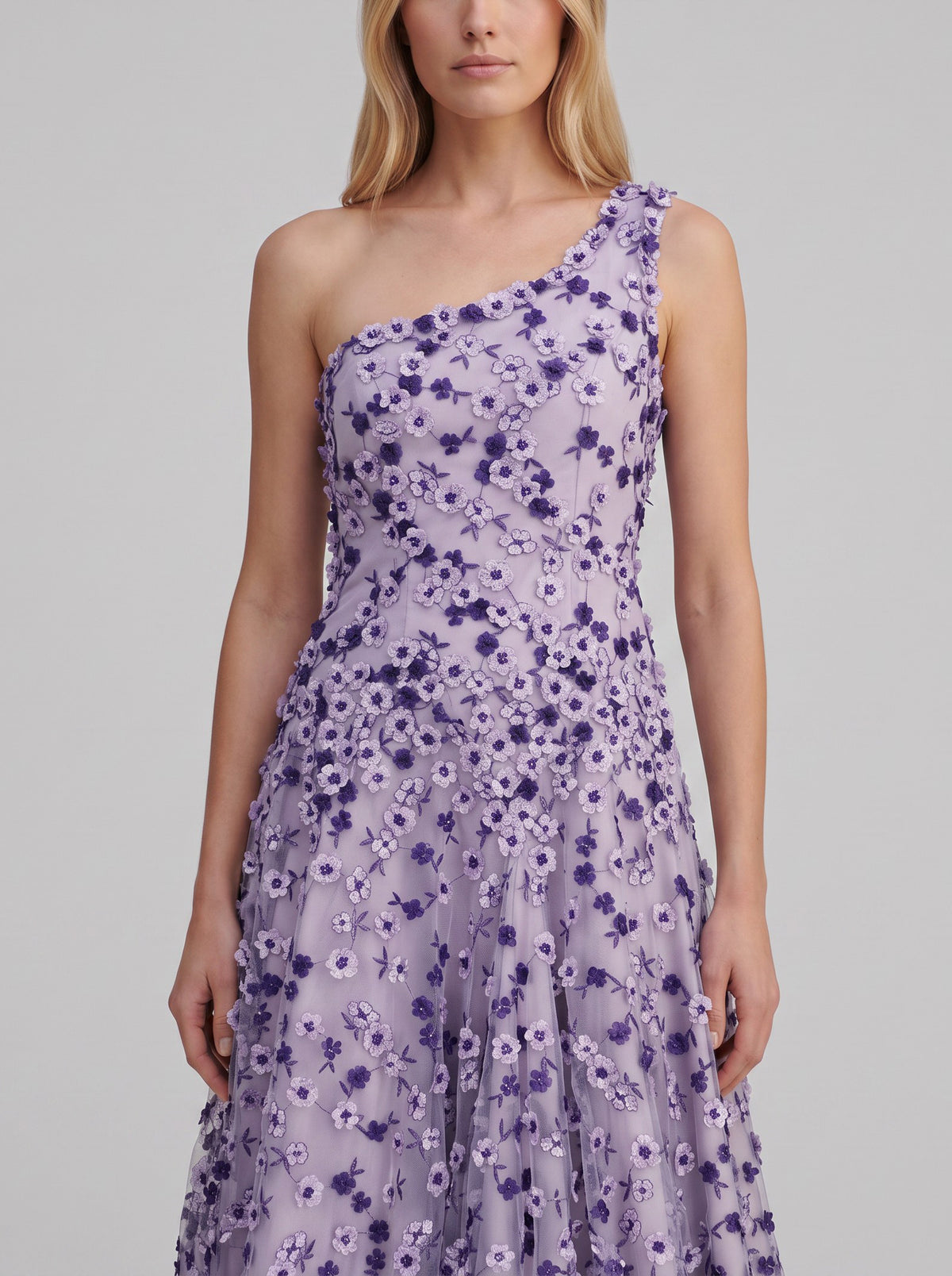 Vintage Purple Tulle & Mikado Elegant Dress W31826.1  Vintage 