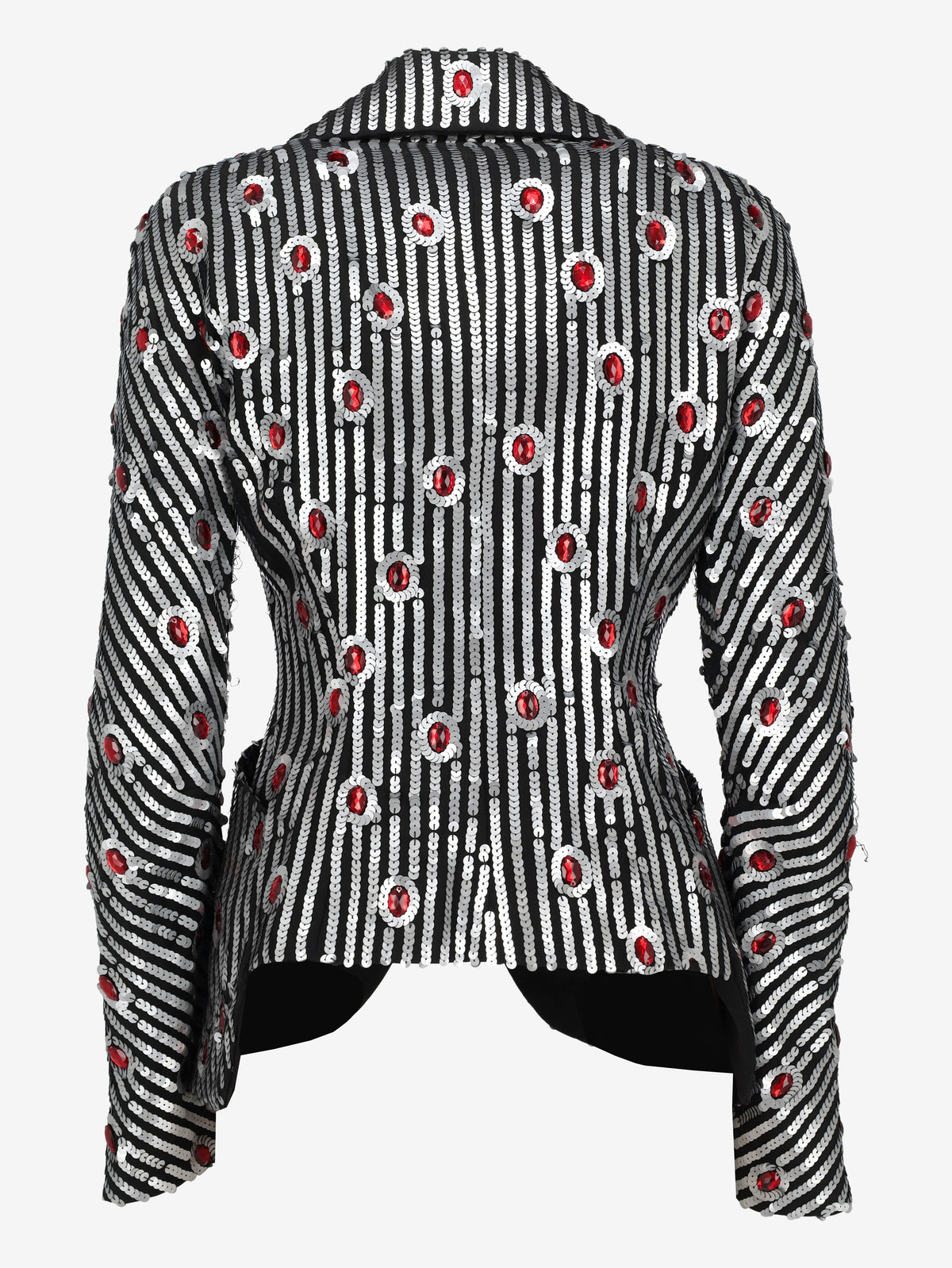 Structured Sequin Stripe Blazer with Ruby Cabochons - Archival Vivienne Westwood AR141  Vivienne Westwood 