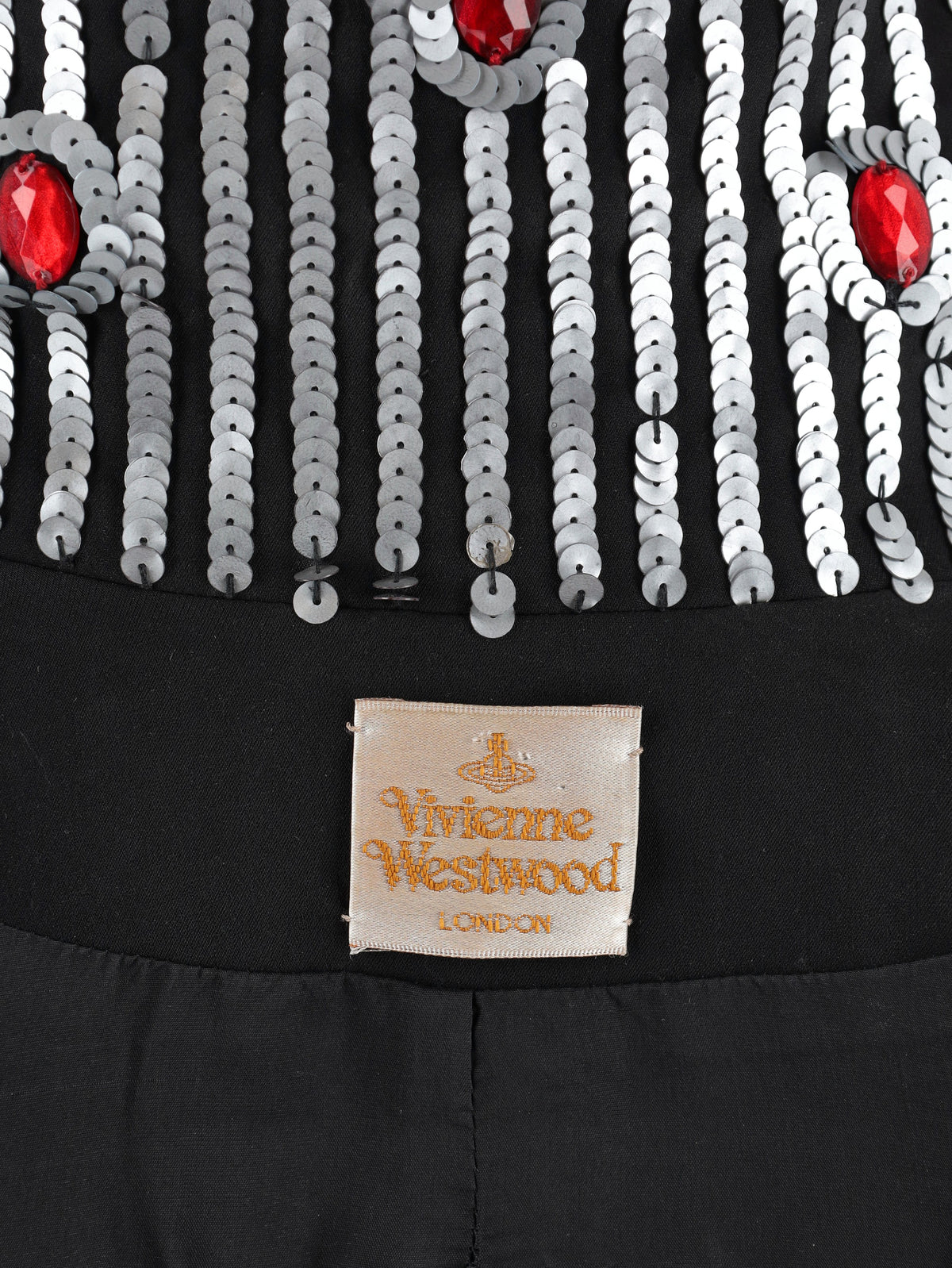 Structured Sequin Stripe Blazer with Ruby Cabochons - Archival Vivienne Westwood AR141  Vivienne Westwood 