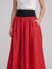 Saint Laurent Red and Black Voluminous Maxi Skirt W2926.27  Yves Saint Laurent 