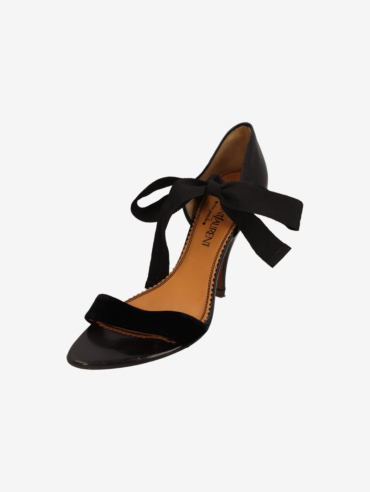 Yves Saint Laurent Rive Gauche D'Orsay Velvet & Leather Ribbon Pumps W2926.50  Yves Saint Laurent 
