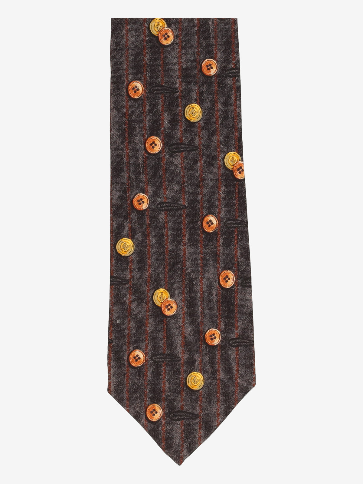 Ermenegildo Zegna Brown Tie with Button Motif MU260921.98  Ermenegildo Zegna 