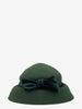 Vintage Green Wool Hat With Bow