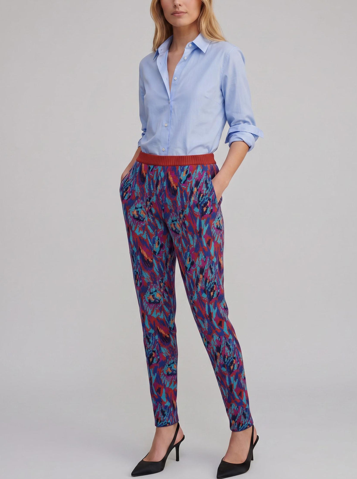 Yves Saint Laurent 1980s Patterned Wool Trousers MR120725.68  Yves Saint Laurent 