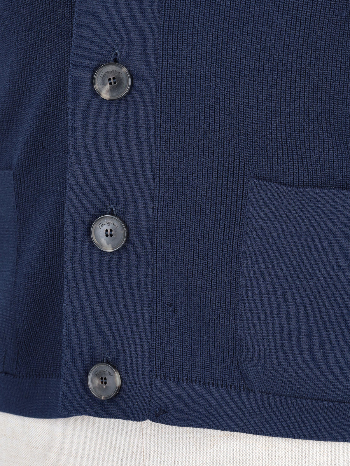 Salvatore Ferragamo Blue Knit Cardigan WCV112514  Salvatore Ferragamo 