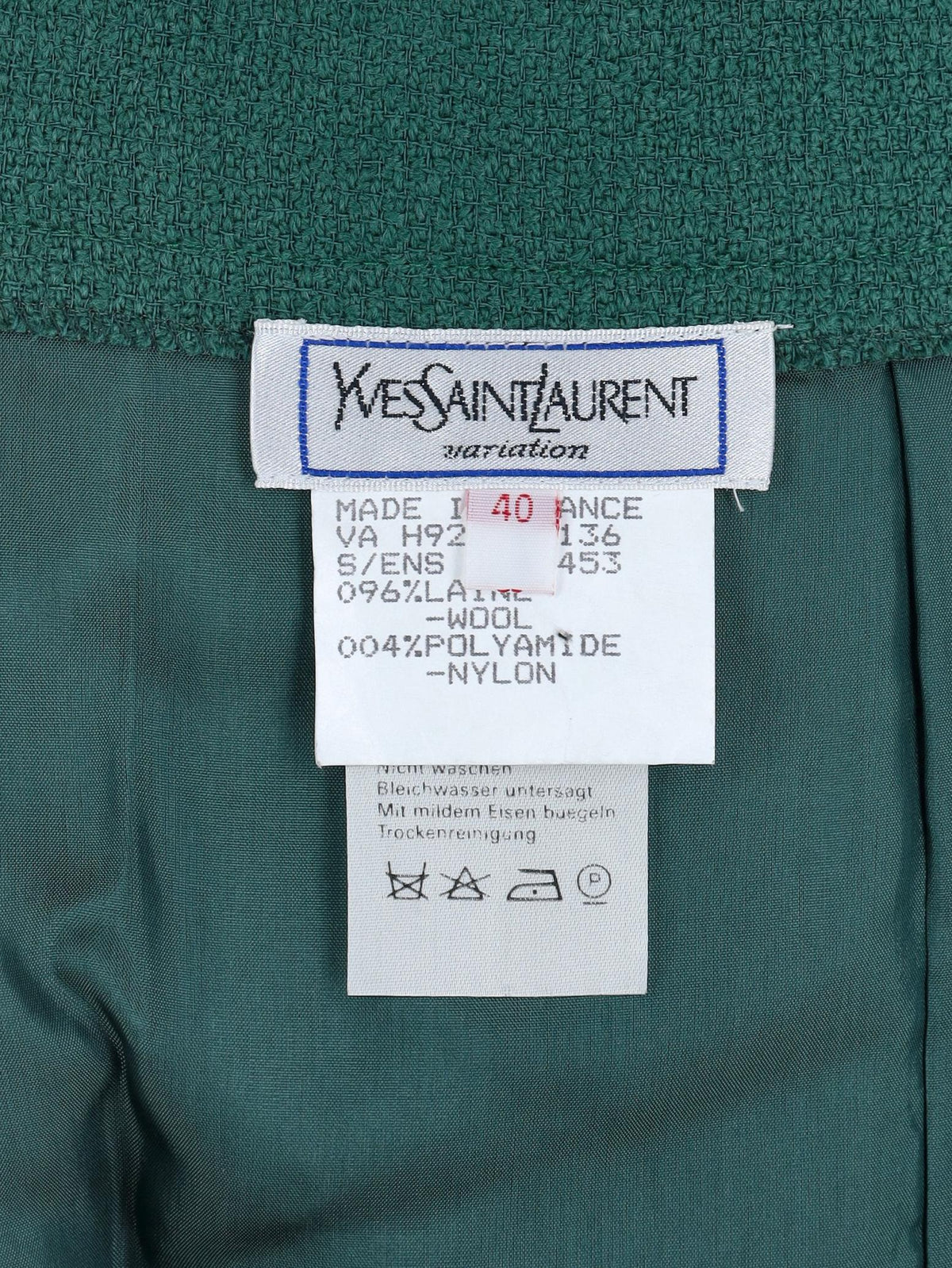 Yves Saint Laurent Green Skirt BR1710.13  Yves Saint Laurent Variation 