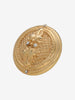 Vintage Gold-Tone Button Clip-On Earrings with Gem Details W13426.19  Vintage 
