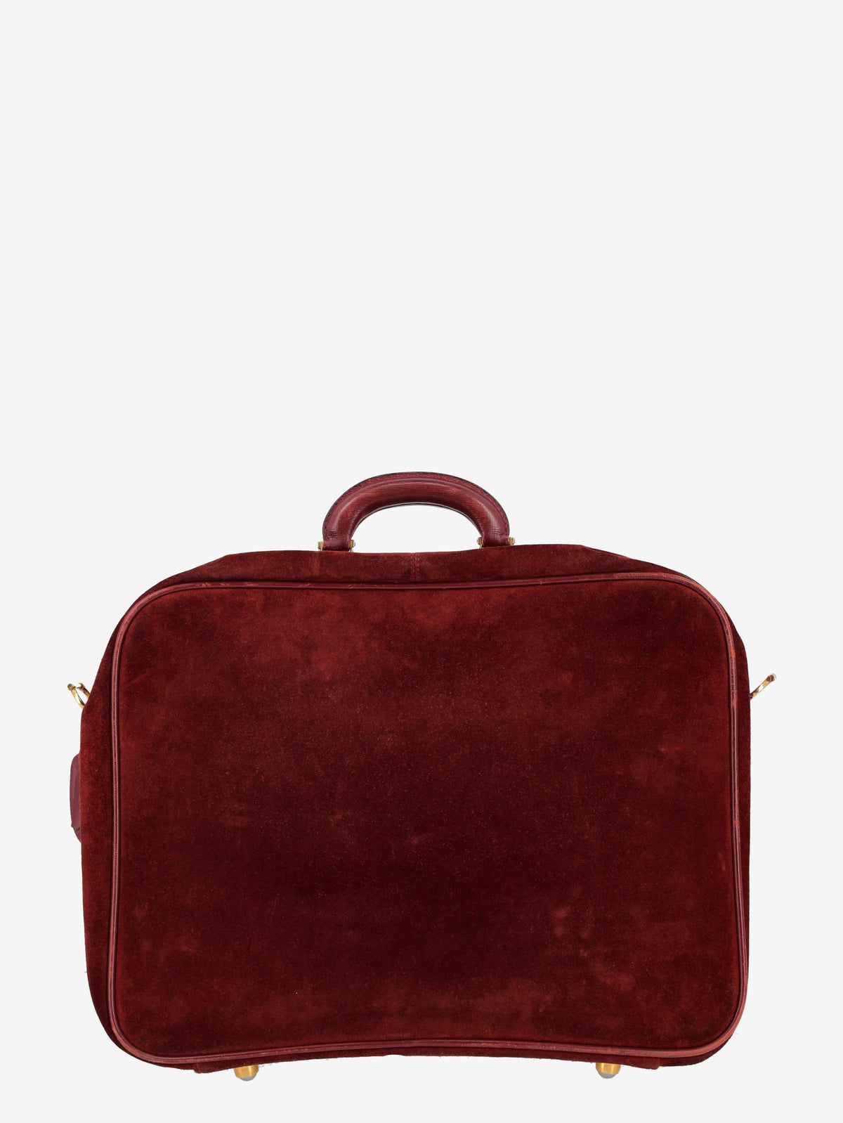 Must De Cartier Burgundy Suede Suitcase