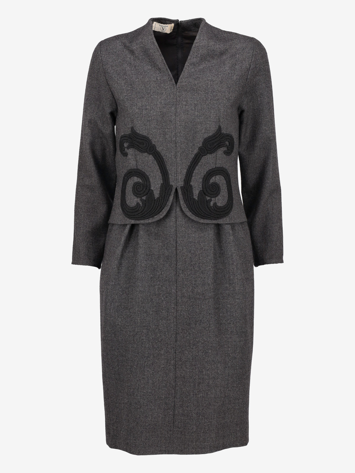 Valentino Wool Midi Dress with Layered-Effect Design CVM24.75.34  Valentino 