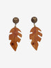 Vintage Amber Leaf-Shaped Pendant Earrings W13426.56  Vintage 