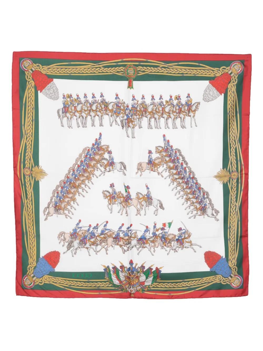 Gucci cavalry-print silk scarf WCV241077  Gucci 