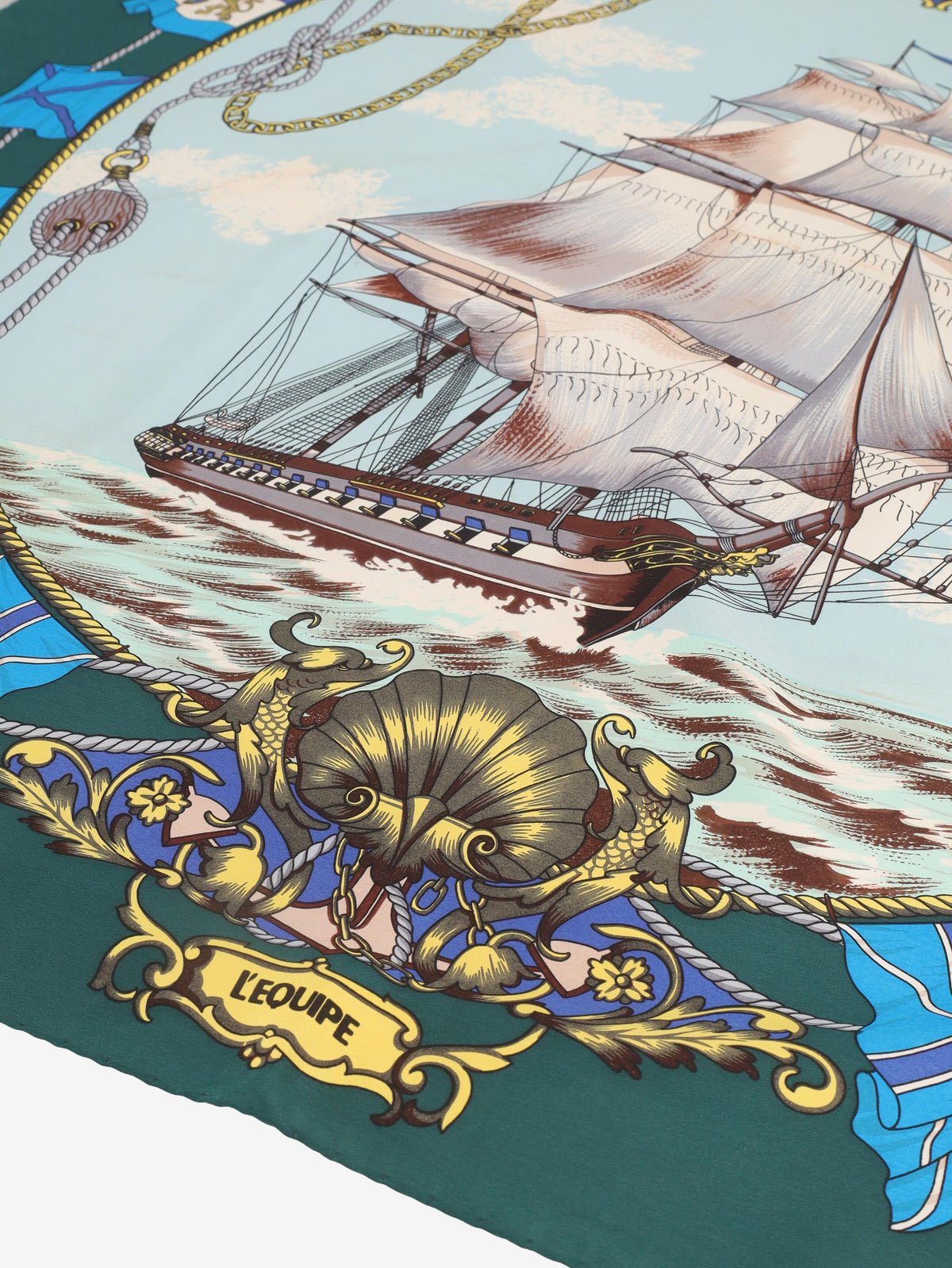 Vintage Pirate Ship Print Square Scarf W27526.76  Vintage 