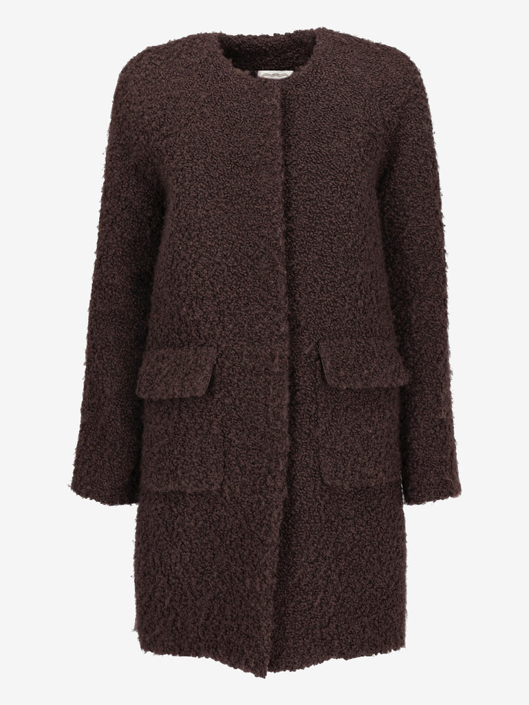 Agnona Coat in Brown Shearling CVM25.14.93  Agnona 