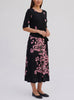 De Parisini olive dress with pink flowers, 70s MR511576 . De Parisini 