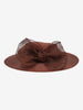 Vintage Brown Straw Hat with Mesh Bow Detail W130126.3  Vintage 