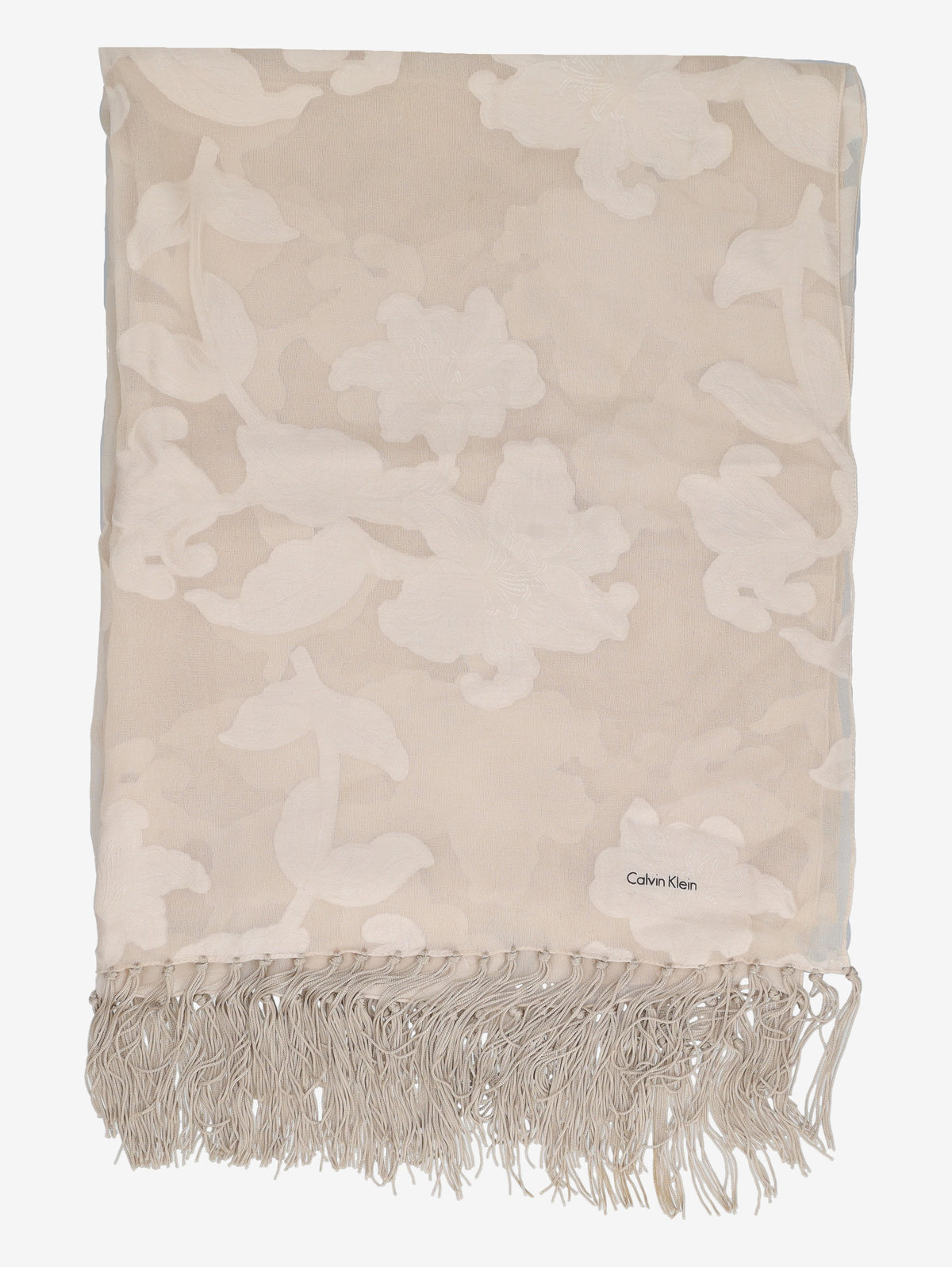 Calvin Klein 1990s Sheer Floral Shawl Scarf W27526.83  Calvin Klein 