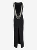 Dsquared2 Black Open-Back Long Nightgown with Faux Pearl Detail CVM26.23.27  Dsquared² 
