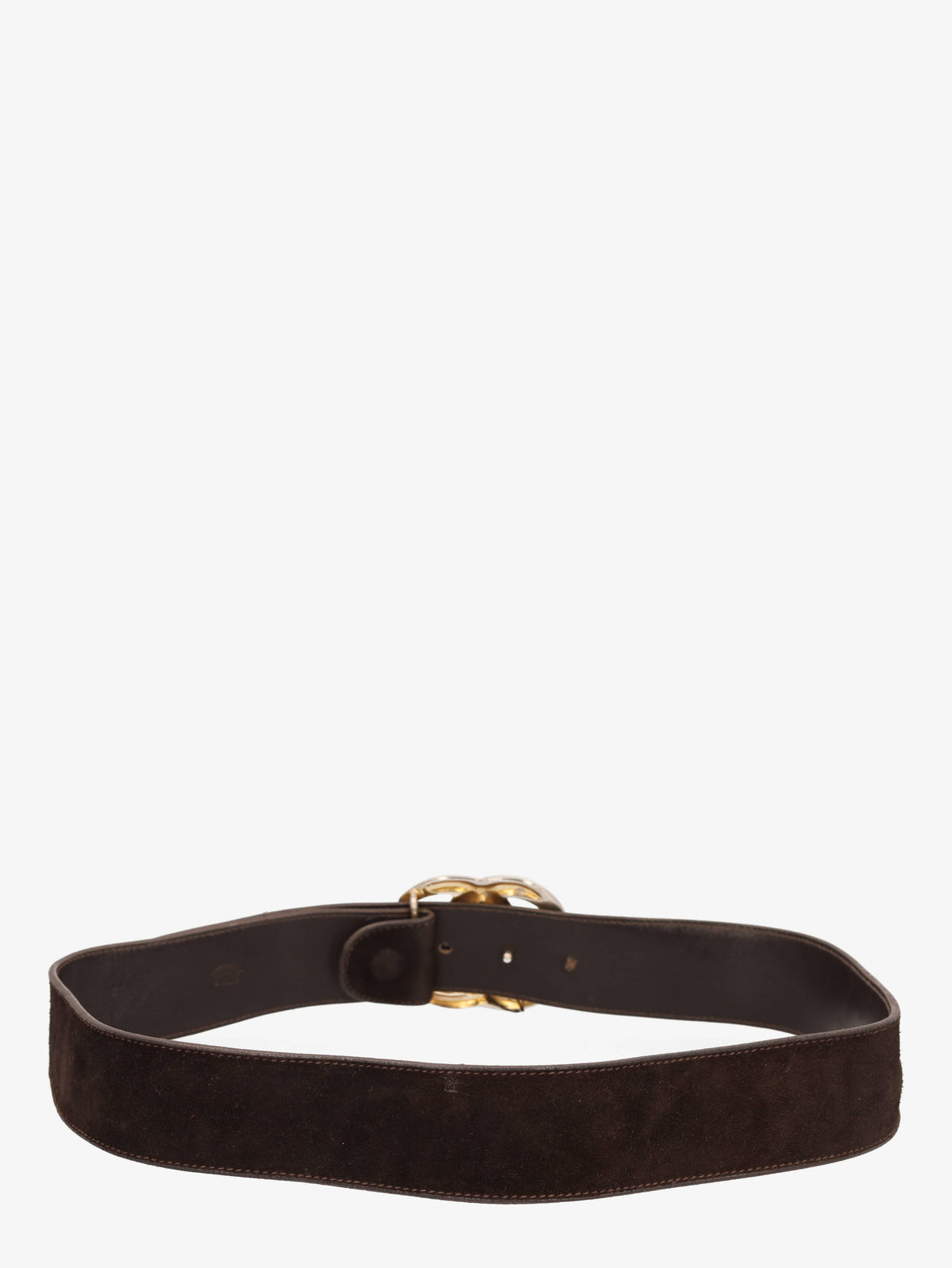 Gucci Chocolate Suede Buckle Belt WCV13032025.52.1  Gucci 
