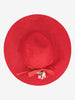Vintage Red Straw Hat with Floral Trim BR5522.24  Vintage 