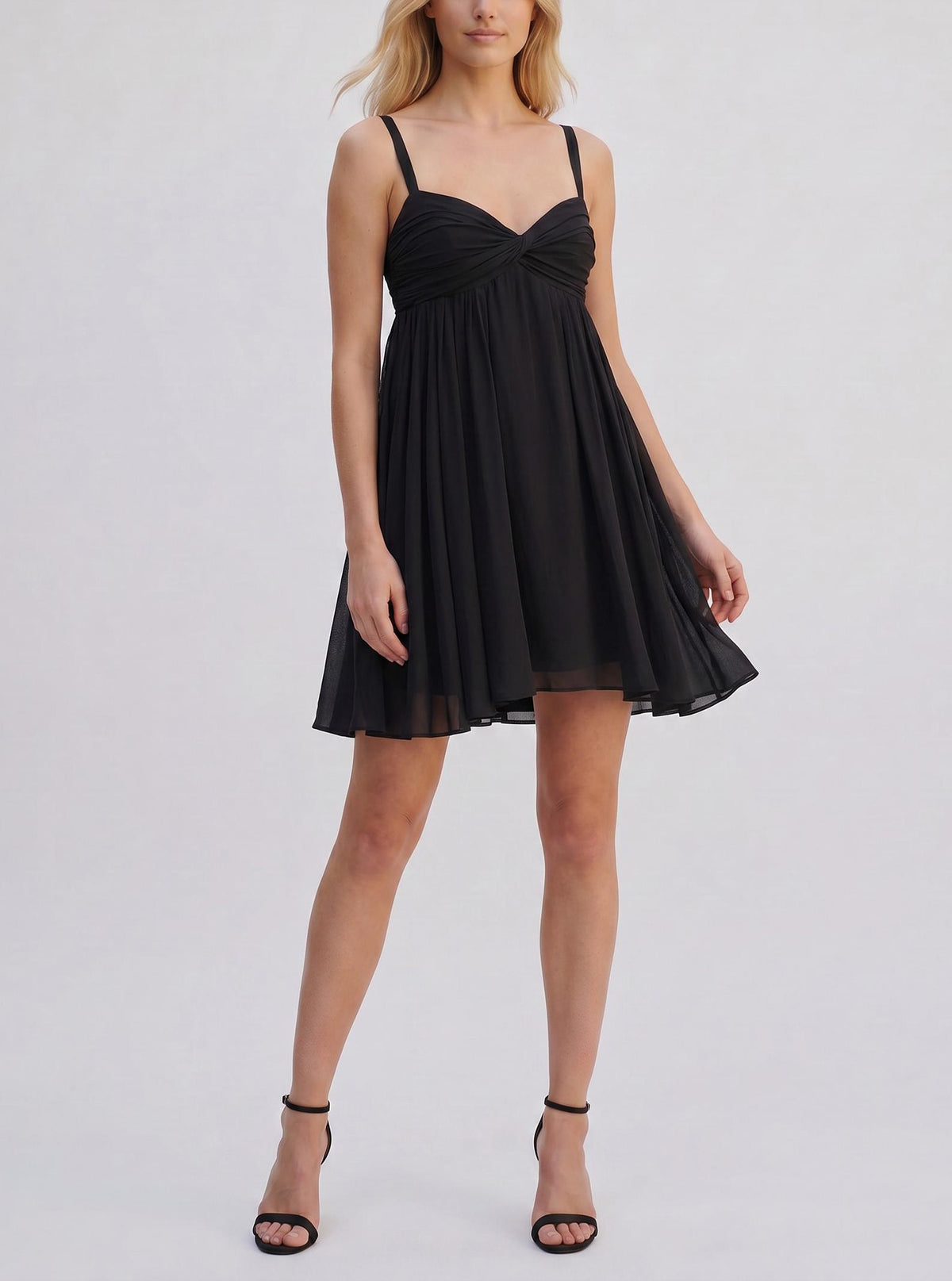 Fendi Black Pleated Babydoll Mini Dress W27526.18  Fendi 