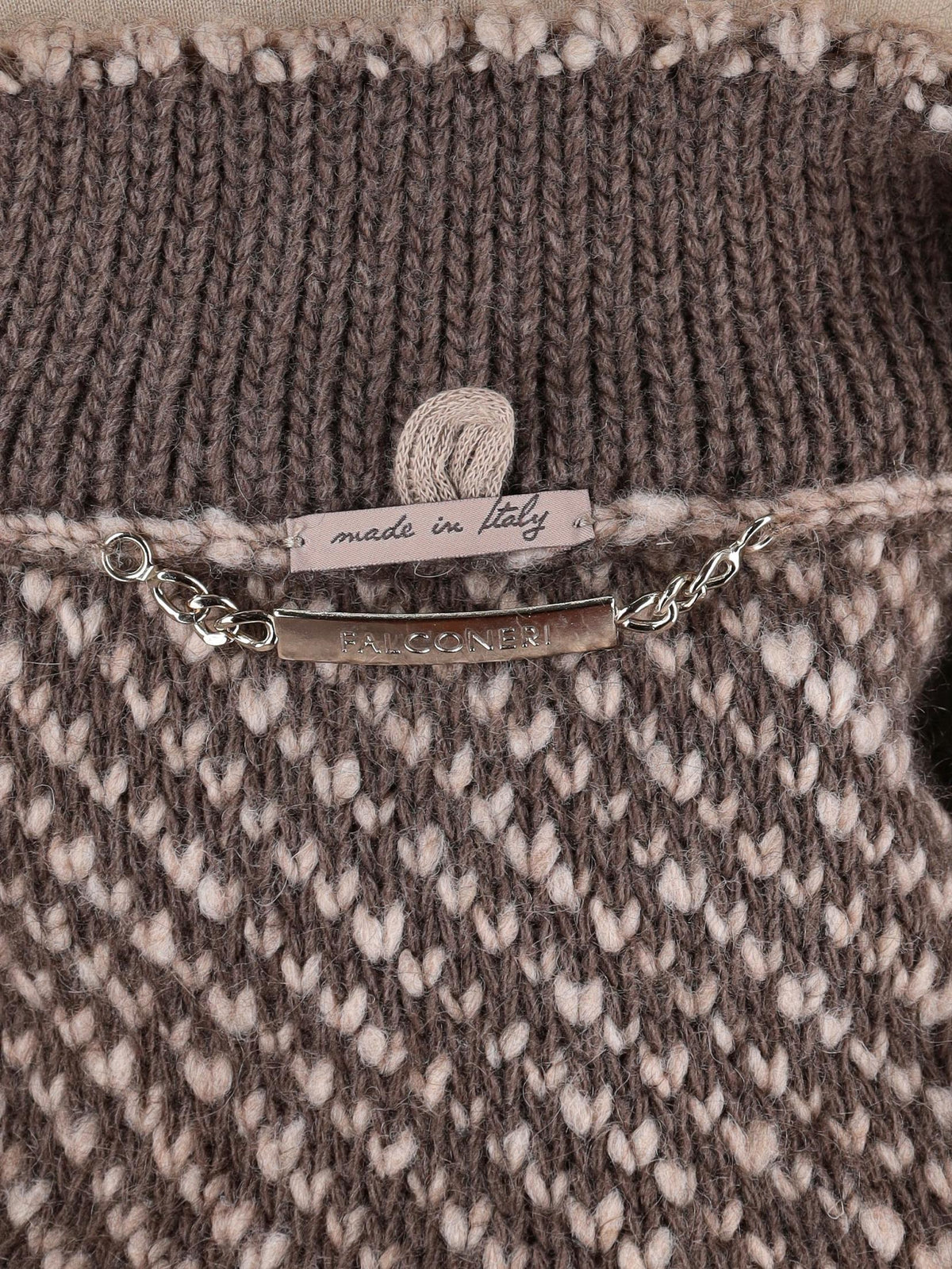 Falconeri Textured Knitted Long Coat with Buckle Detail CVM26.22.6  Falconeri 