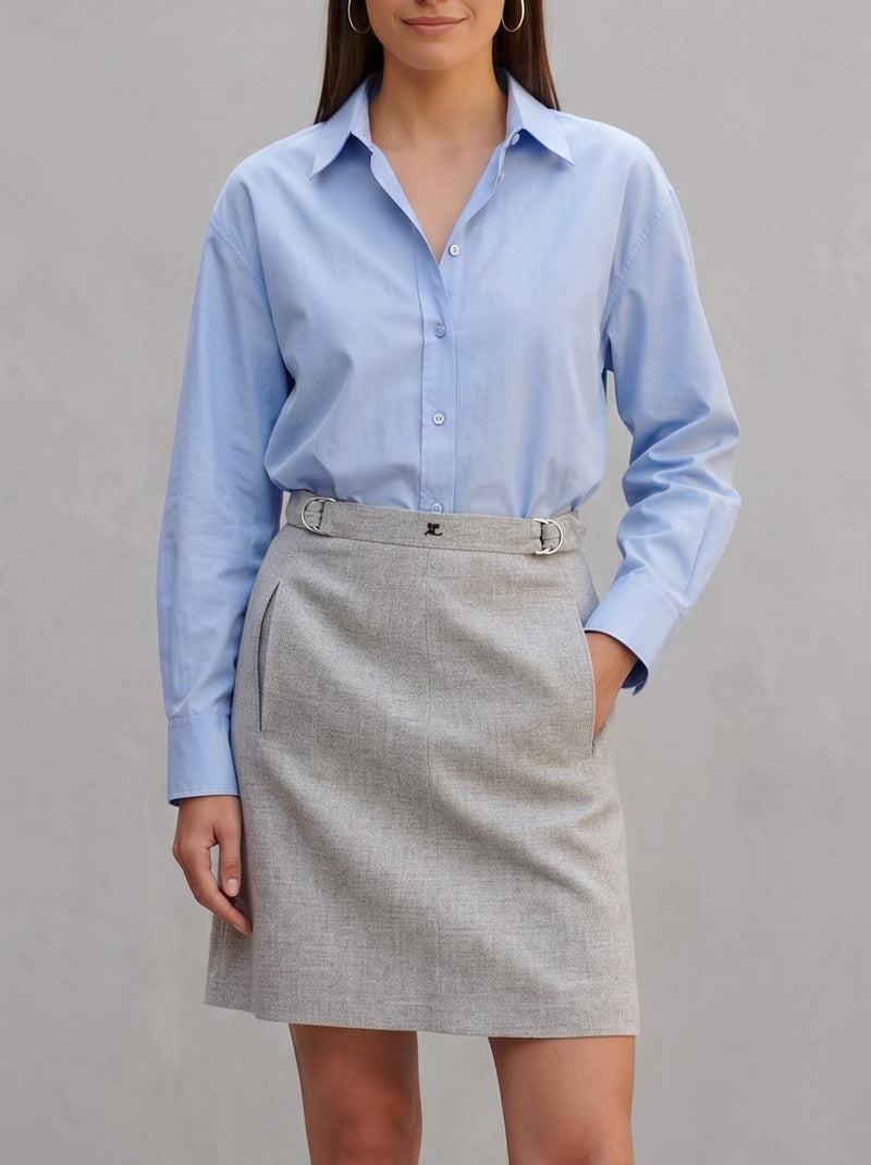 Courrèges Skirt in Grey Wool MR260725.21  Courrèges 