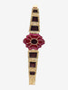 Vintage Watch-Style Bracelet with Pink Floral Centerpiece W13426.69  Vintage 