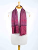 1970s men burgundy silk-blend scarf with graphic pattern W22030638  Vintage 