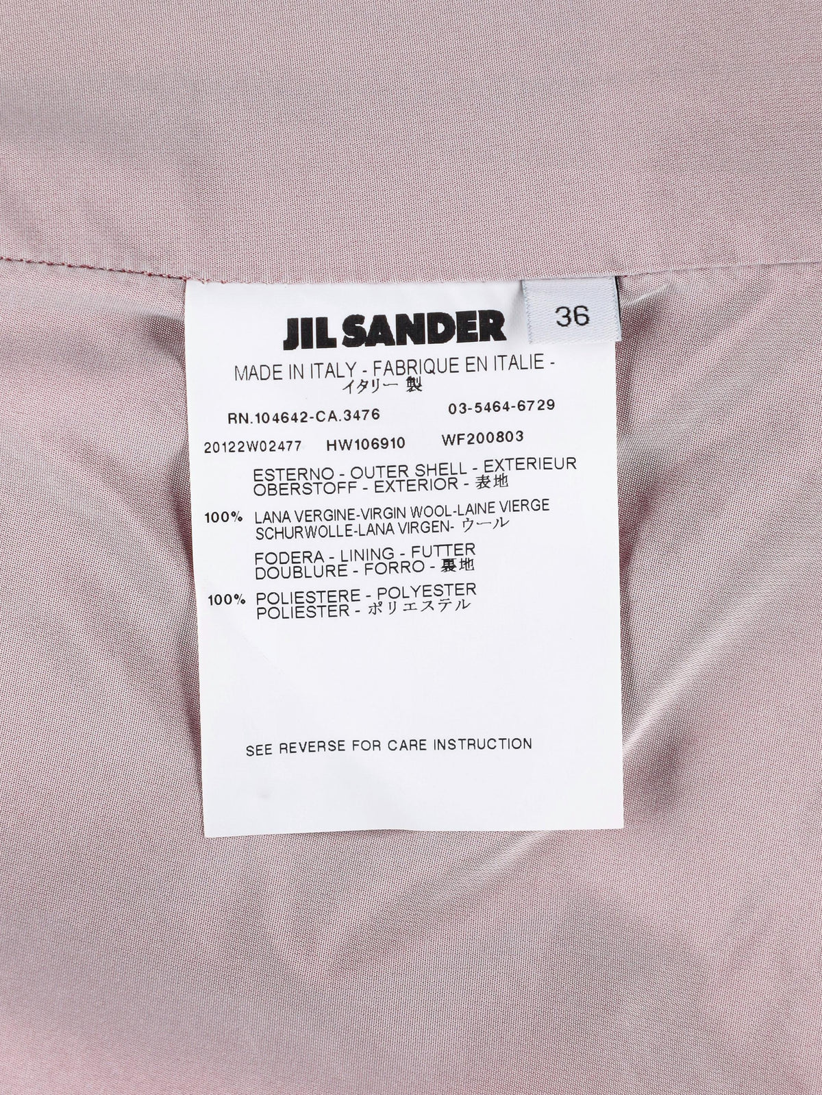 Jil Sander Pink Bell-Shaped Coat CVM26.22.77  Jil Sander 