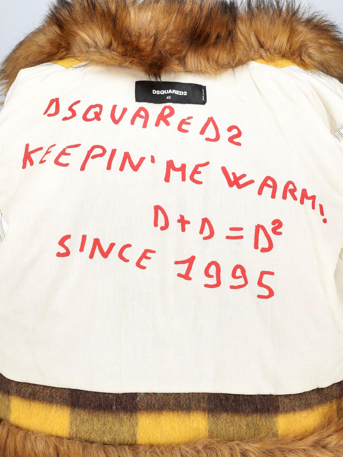 Dsquared2 Faux Fur-Lined Checked Wool Blend Jacket CVM26.23.3  Dsquared² 