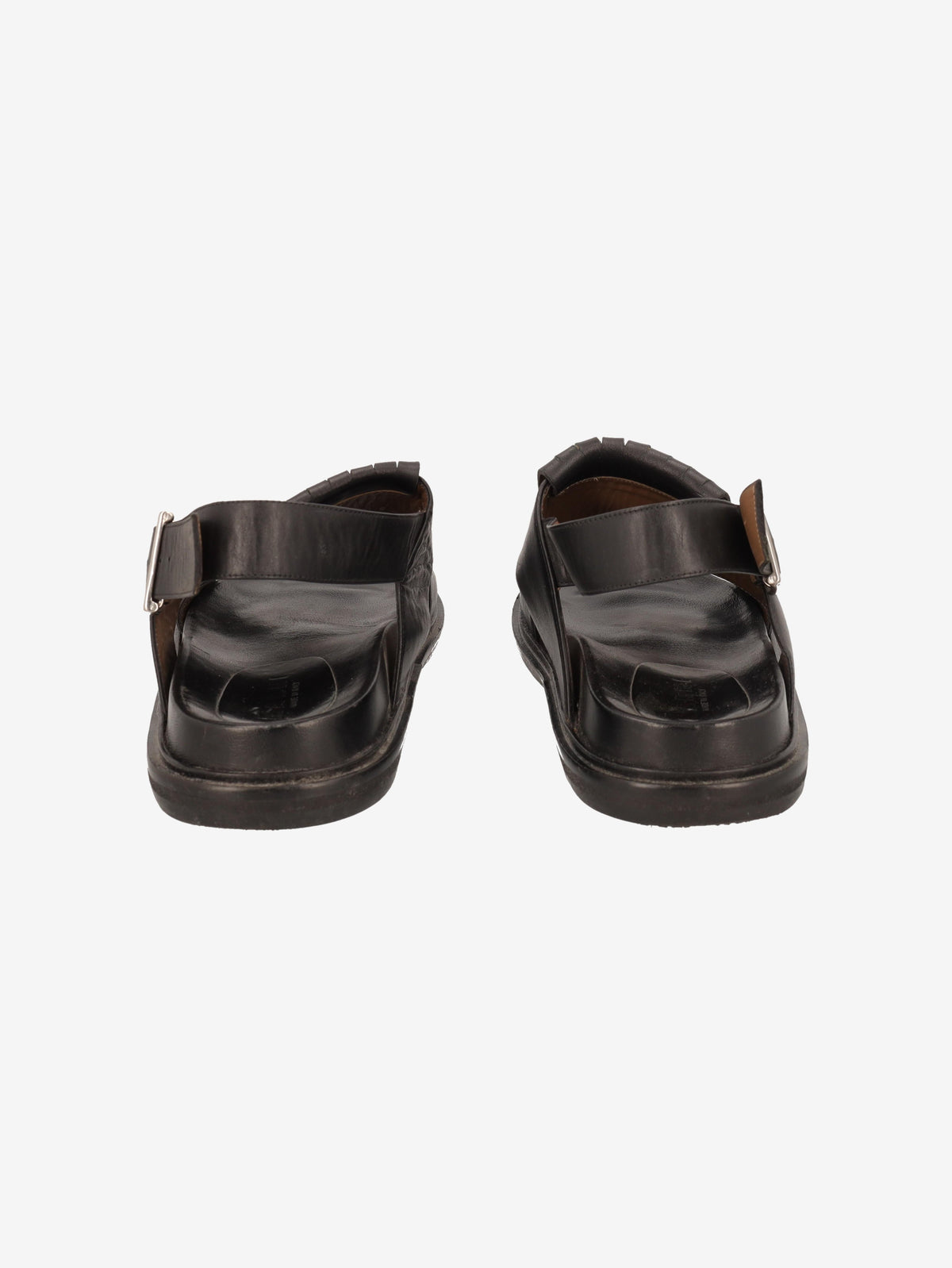 Marni Fringe Fussbett Sandal in Black Leather MU260321.49  Marni 