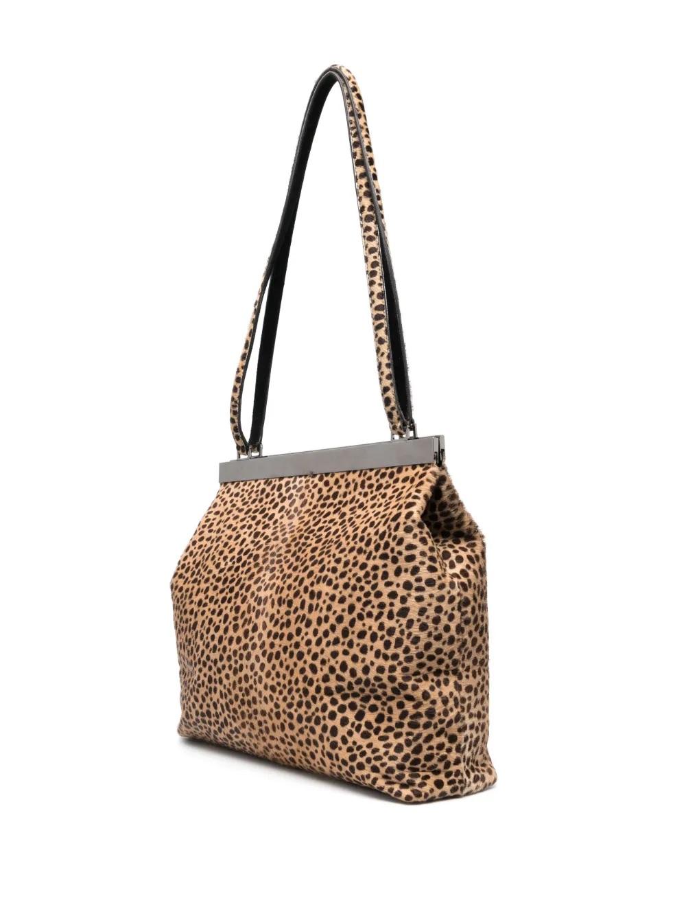 Vintage Versace Leopard-Print Pony Hair Shoulder Bag WCV221104170  Gianni Versace 