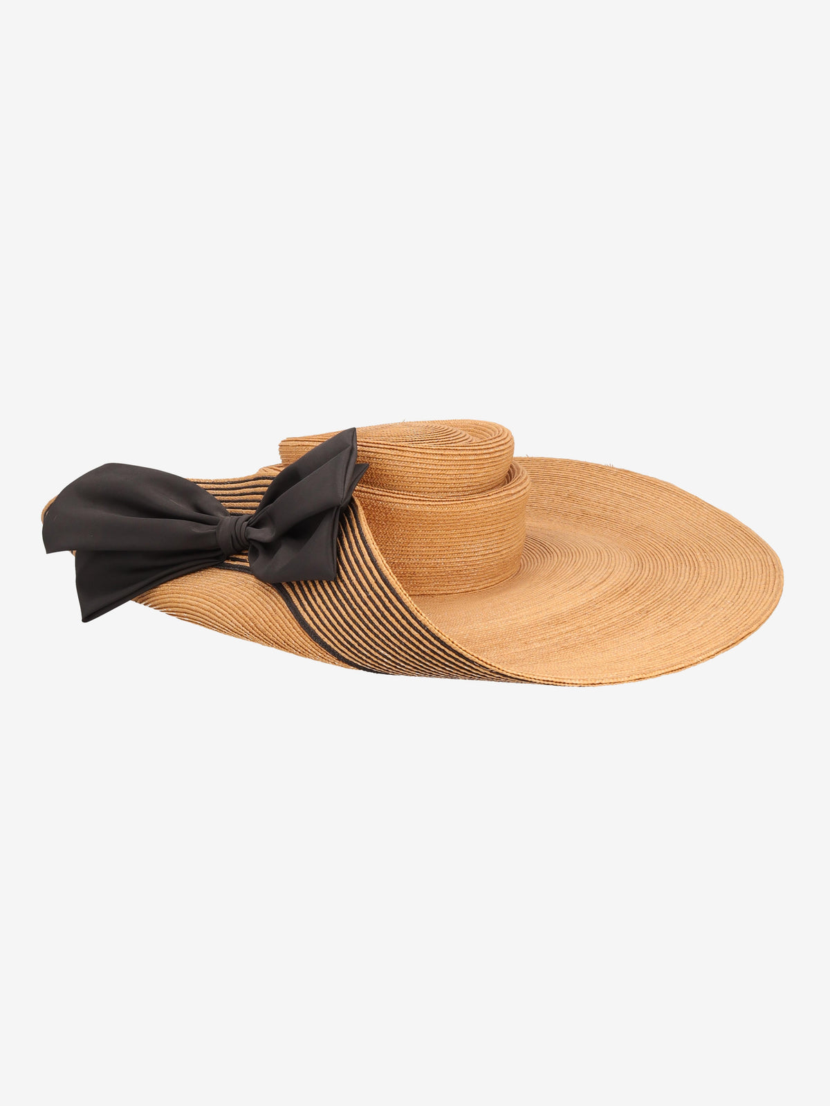 Vintage Big Straw Hat with Statement Bow W27526.152  Vintage 