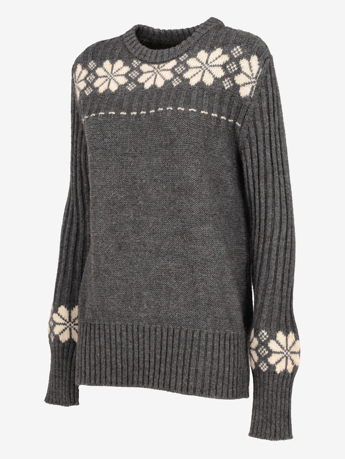 Yohji Yamamoto Coming Soon collection Knitted Wool Sweater with Floral Design BR261025.86  Yohji Yamamoto 