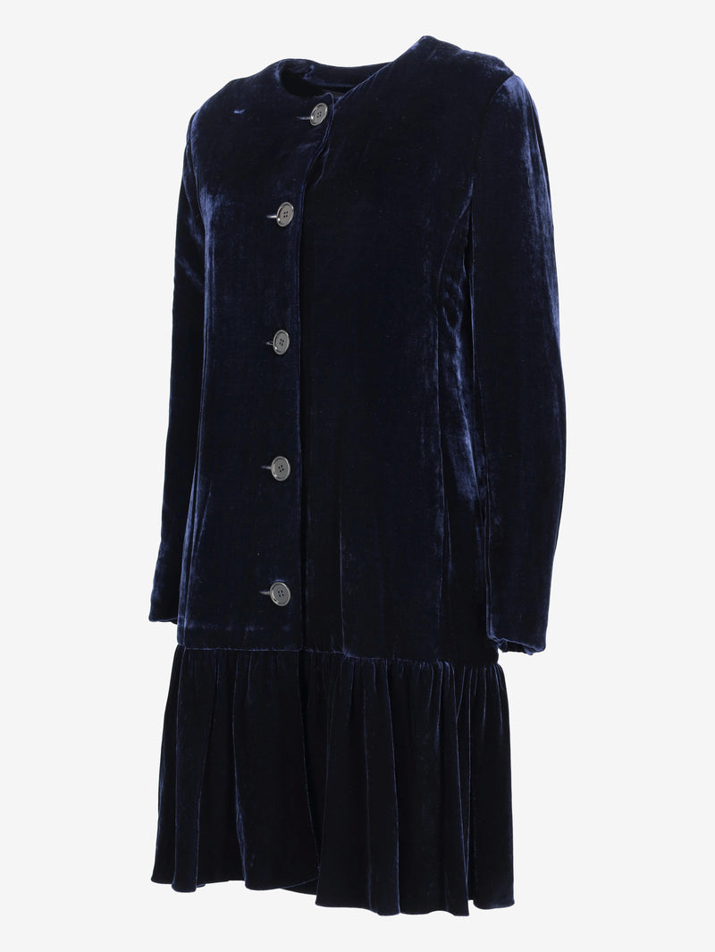 Aspesi Velvet Ruffle-Hem Swing Dress CVM26.6.120  Aspesi 