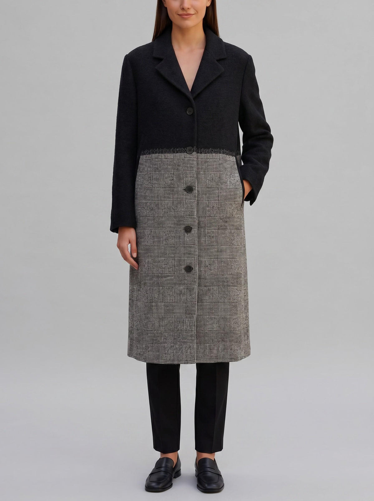 Jil Sander Two-Tone Wool Blend Coat CVM26.22.5  Jil Sander 