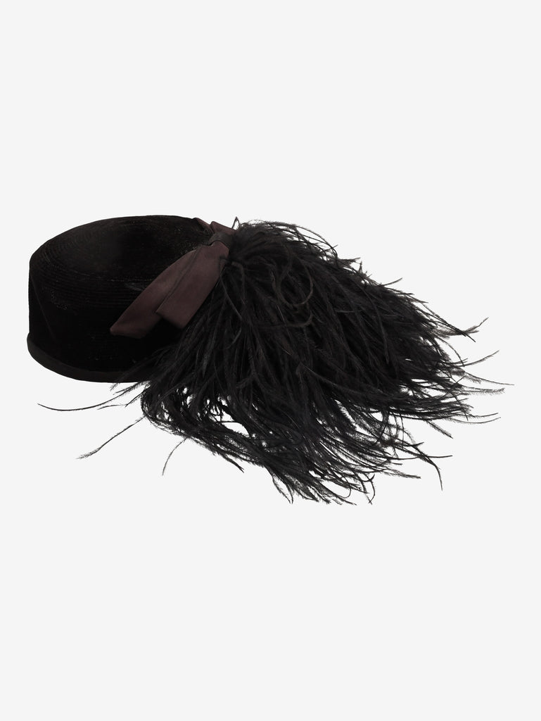 Vintage Feather & Bow Cocktail Hat W27526.146  Vintage 