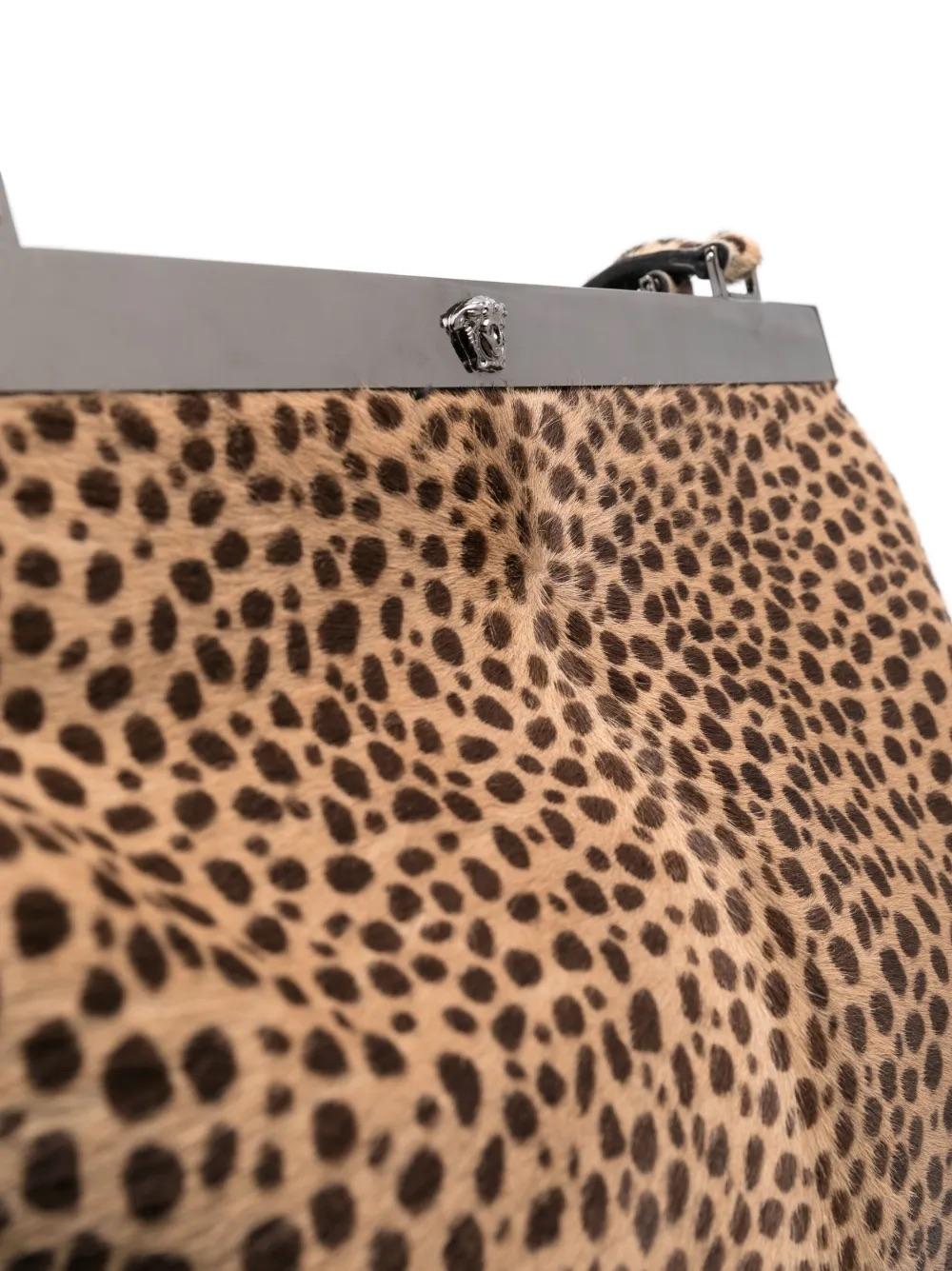Vintage Versace Leopard-Print Pony Hair Shoulder Bag WCV221104170  Gianni Versace 