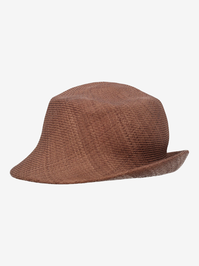 Agnona Vintage Woven Hemp Hat in Burnt Brown W22041111  Altuna 