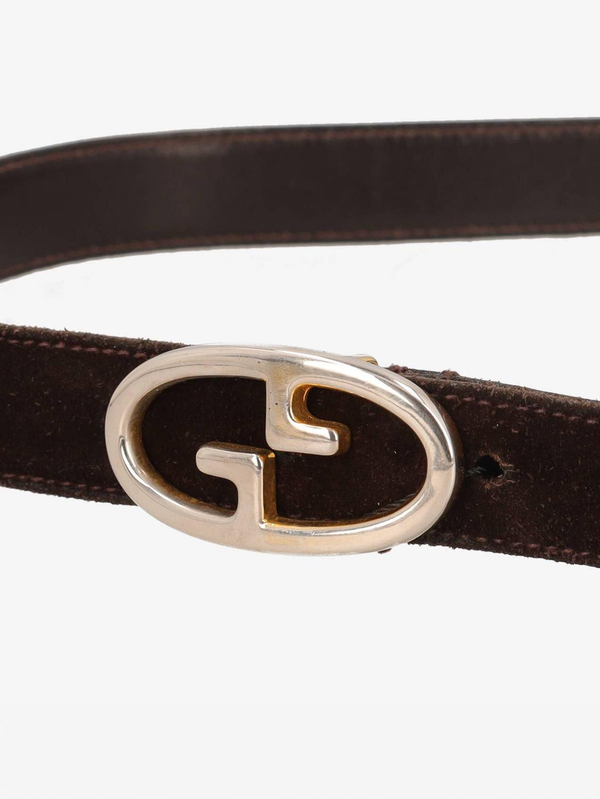 Gucci Chocolate Suede Thin Belt
