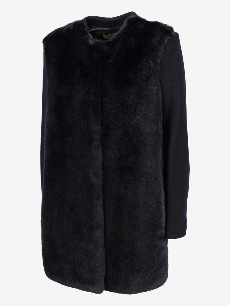 Falconeri Mixed-Texture Coat with Faux Fur Front CVM26.6.130  Falconeri 