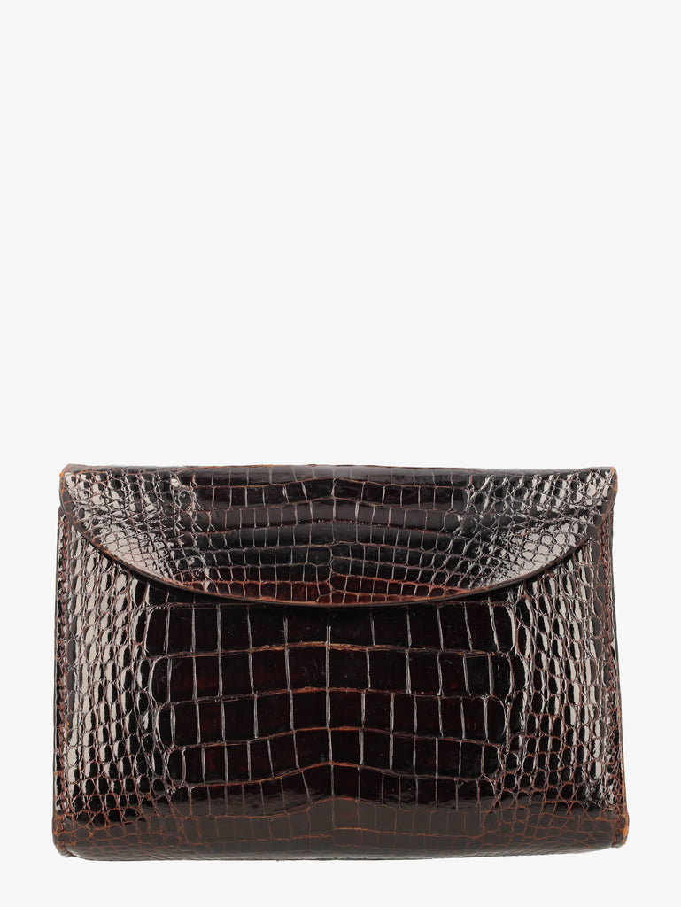 Vintage Brown Crocodile Leather Clutch WCV13032025.33  Vintage 