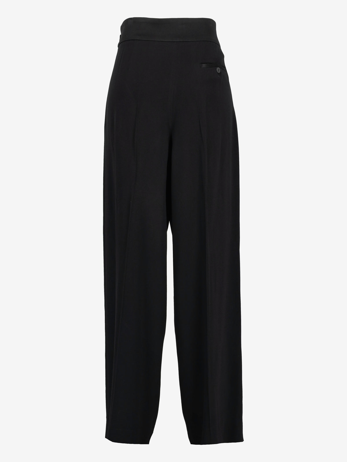 Emporio Armani Wide-Leg Satin-Waistband Trousers W27526.38  Emporio Armani 